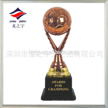 Design trademark on football trophy the bronze soccer trophy